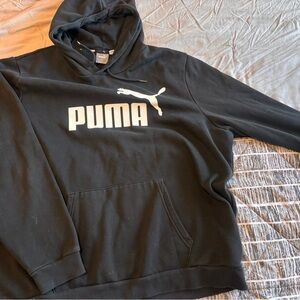 Puma Men's Black Hoodie with Bold Logo